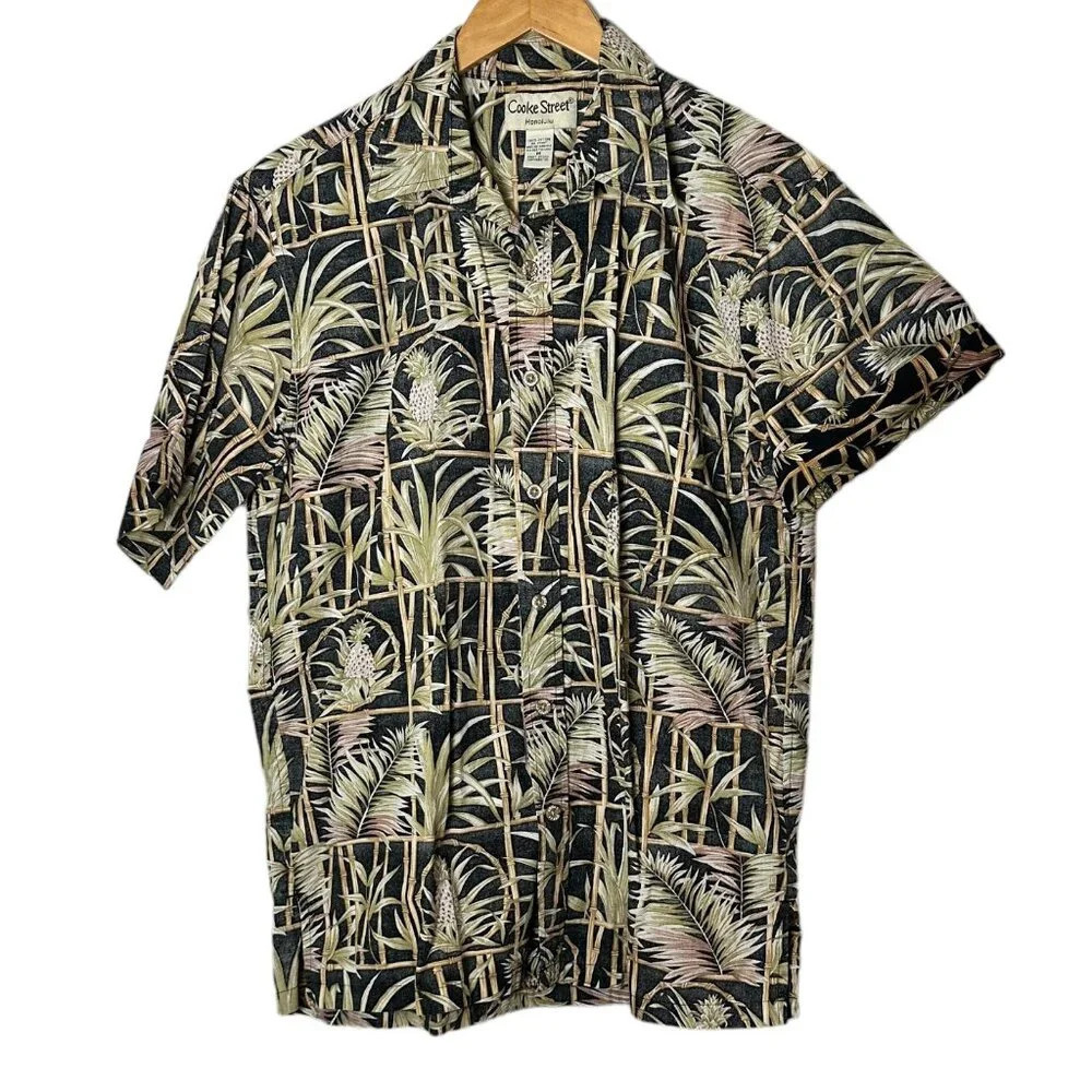 *VINTAGE* COOKE STREET Honolulu Hawaii Aloha Tropical Hawaiian Shirt M